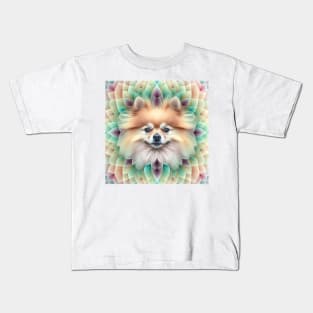 A Fractal Design of A Pomeranian Kids T-Shirt